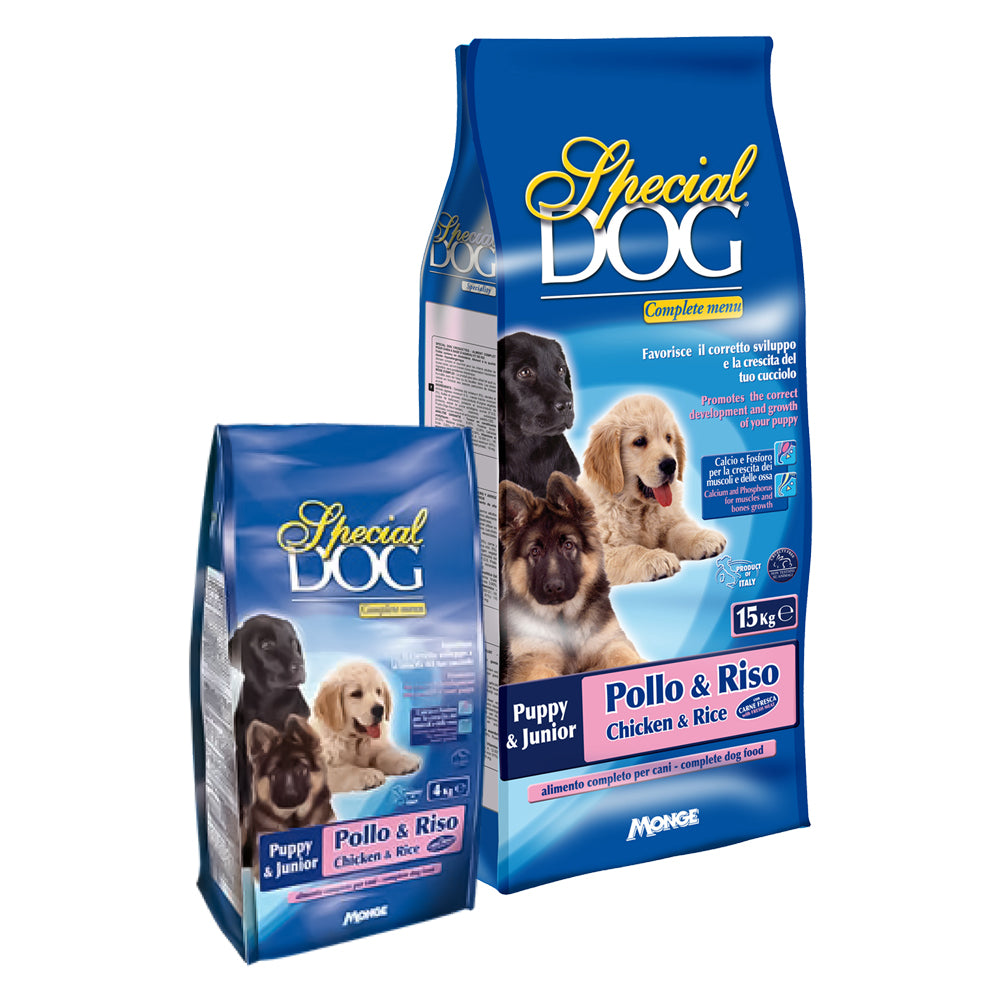 CROCCHETTE PER CANI JUNIOR 'SPECIAL DOG' pollo e riso - kg 15
