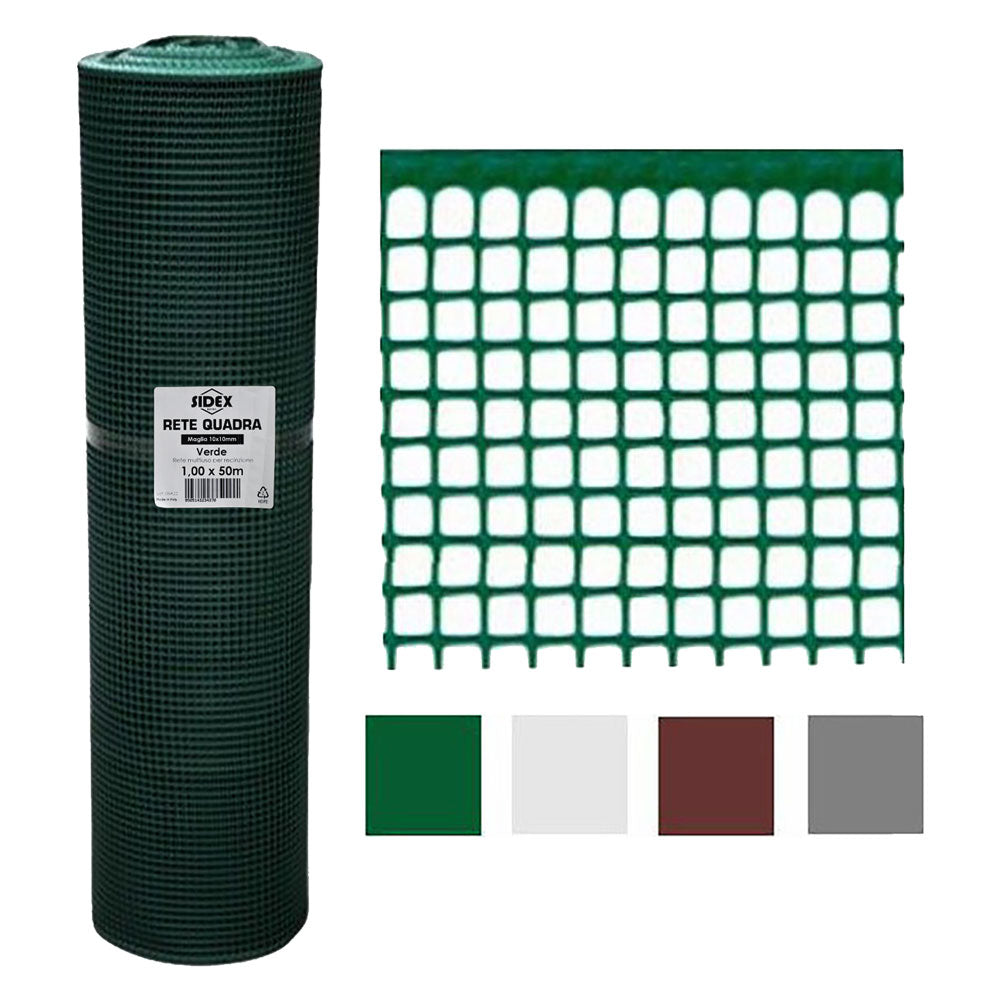 RETE DI PROTEZIONE PER BALCONI 'QUADRANET' mt. 1 x 50 - (maglia 10 x 10 mm) colore bianco