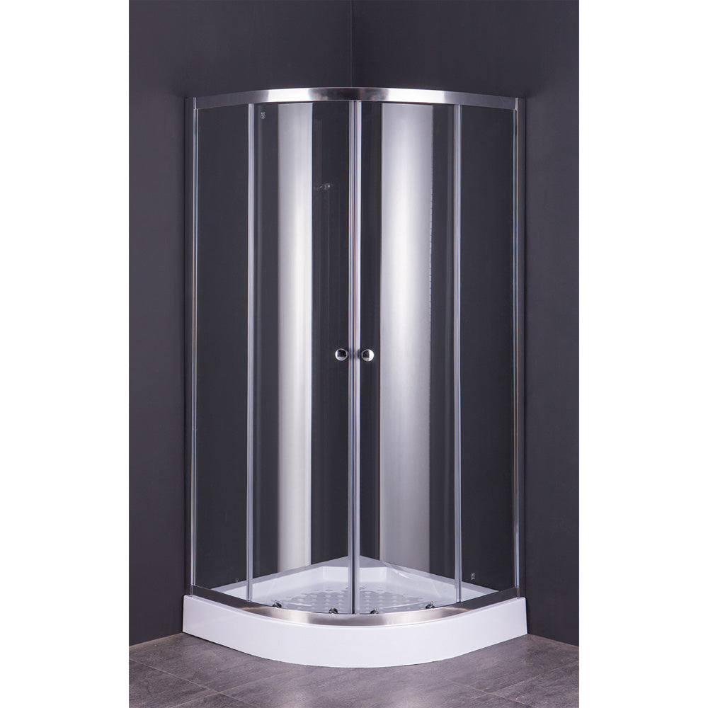 BOX DOCCIA CRISTALLO SEMICIRCOLARE DUE PORTE 'RUBINO' cm 80 x 80 - H 185