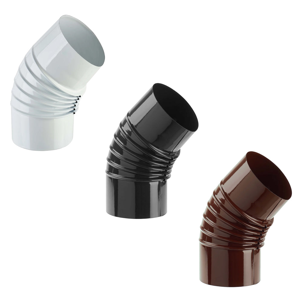 GOMITO SMALTATO PER STUFE ø 15 - 45° colore bianco