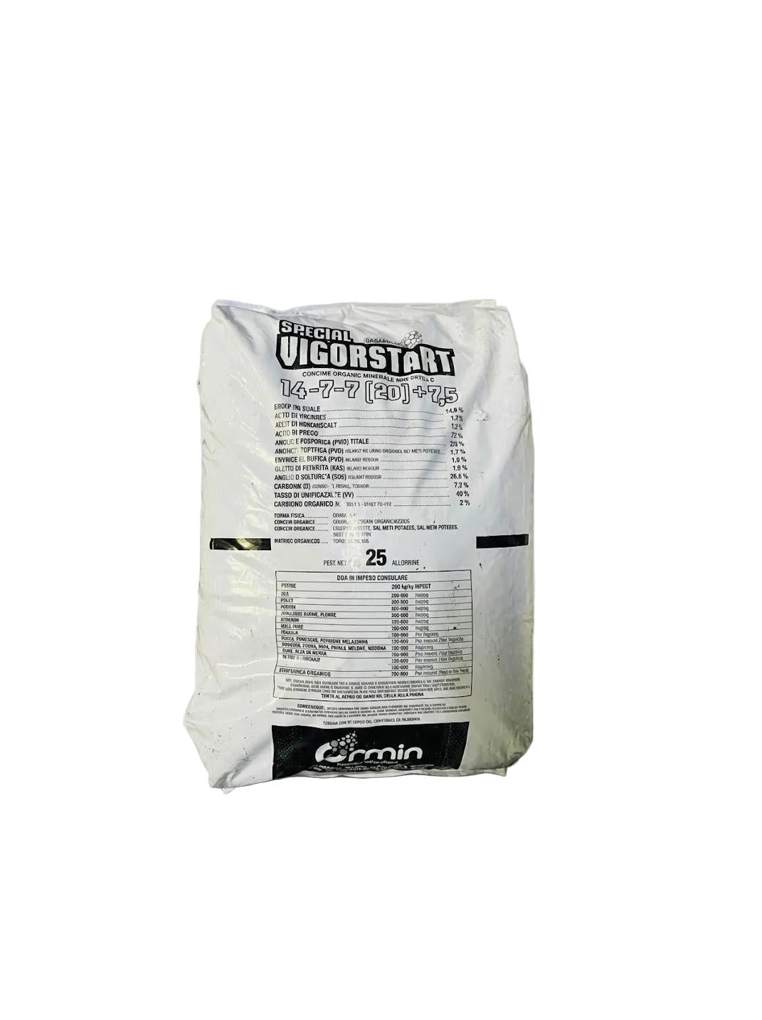 SPECIAL VIGORSTART Ormin: Concime Organo-Minerale NPK 14-7-7 (20) + 7,5