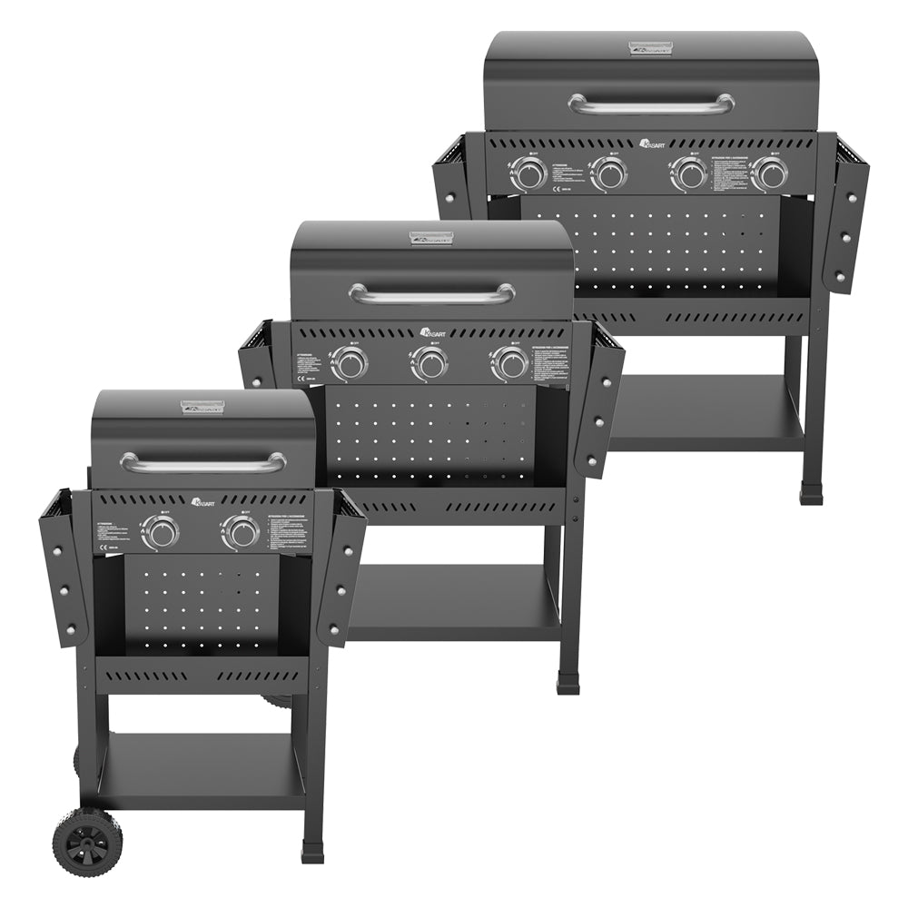 BARBECUE A GAS CARRELLATO 'KASAGRILL' mod. 4 fuochi -kW 2.5 x 4 - cm 124,7 x 102 x 55