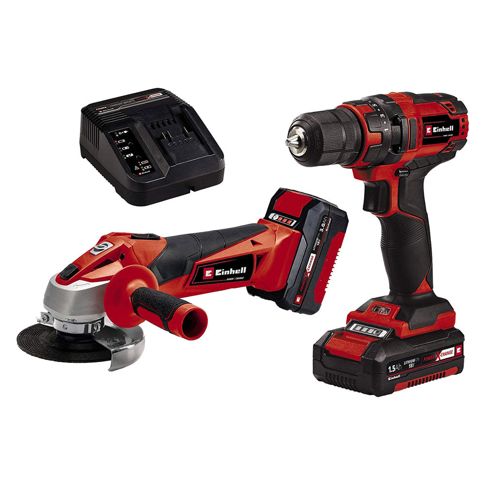 TRAPANO AVVITATORE+SMERIGLIATRICE A BATTERIA 'TC-TK 18 LI KIT' kit 2 pezzi