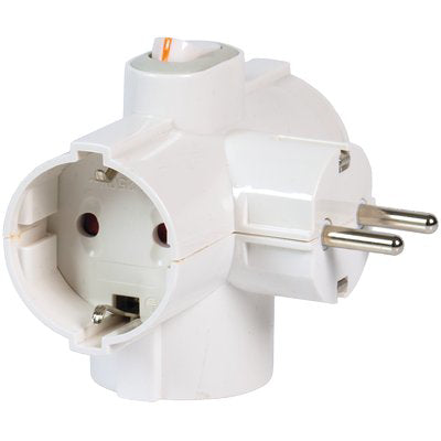 ADATTATORE TRIPLO SCHUKO-SCHUKO+ INT. 16A FME