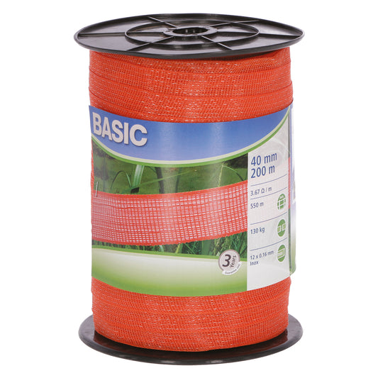 FETTUCCIA ELETTRICA H 40 mm - 12 fili - mt. 200 arancio