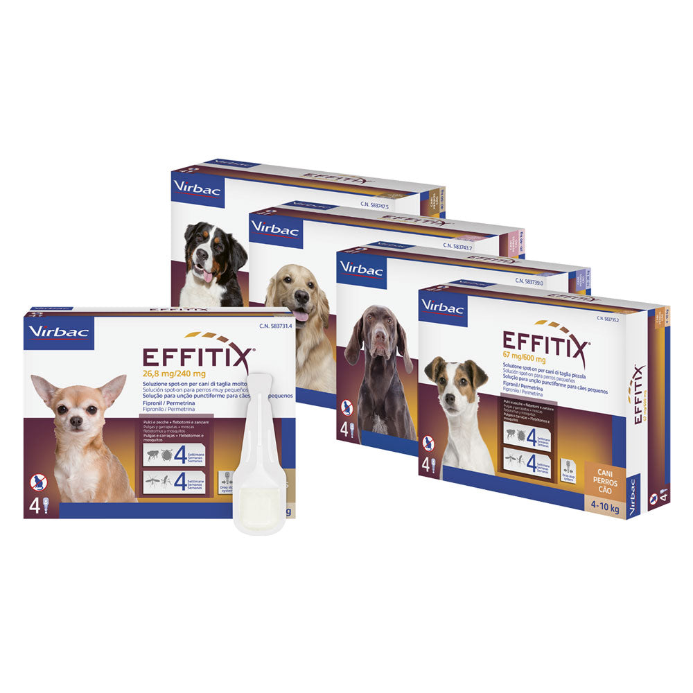 ANTIPARASSITARIO 'EFFITIX' 'Cane Toy' da 1,5 a 4 kg  - 4 pipette ml 0,44