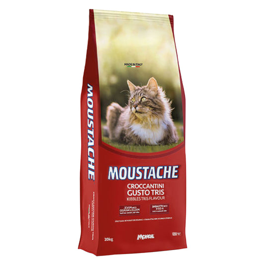 CROCCANTINI PER GATTI 'MOUSTACHE GUSTO TRIS' pesce, pollo e manzo - kg 20