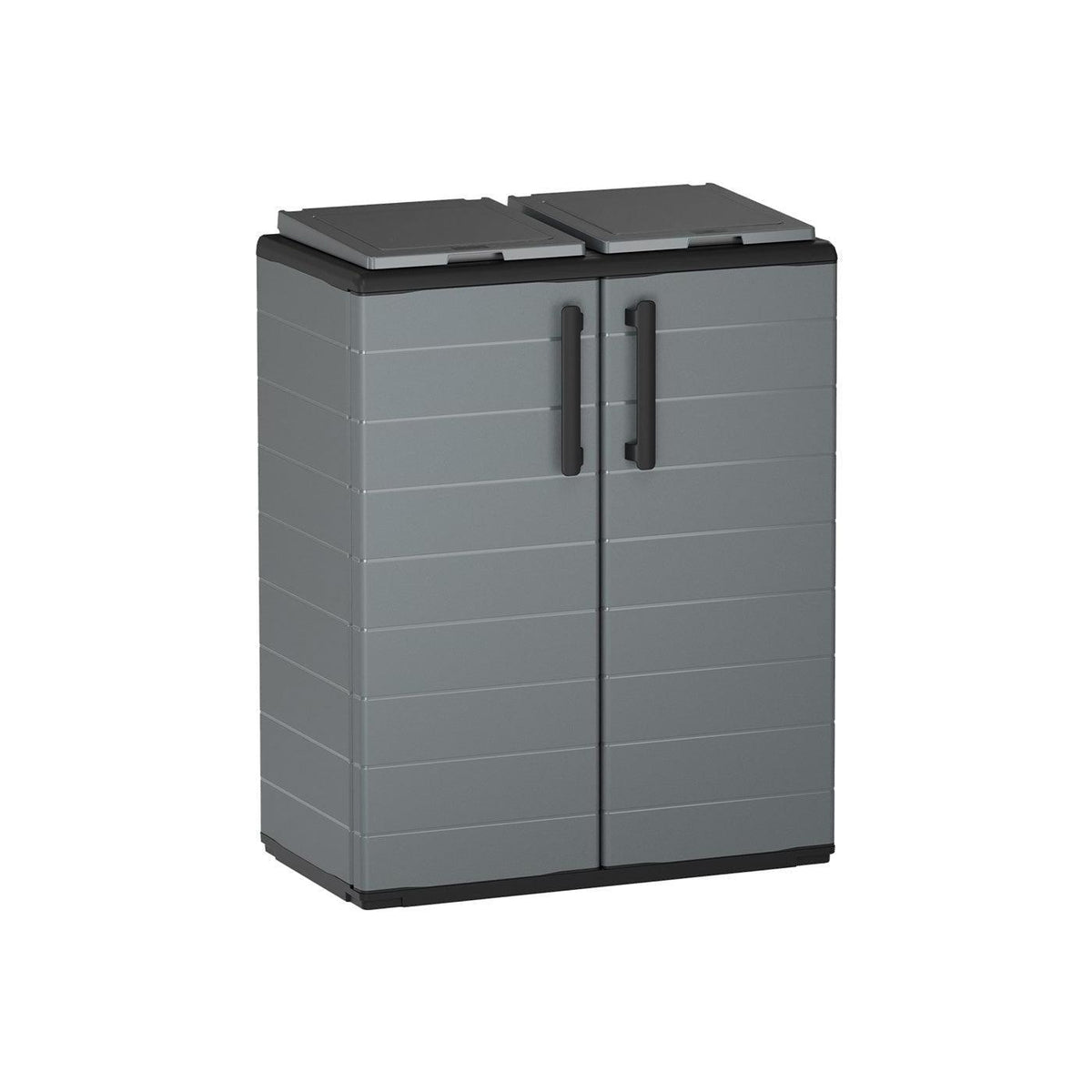 ARMADIO BASSO A SCOMPARTI PER RACCOLTA DIFFERENZIATA cm 68 x 37 x H.84 (l x p x h) - 2 scomparti