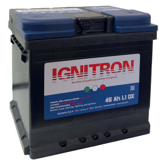 BATTERIA PER AUTO 'IGNITRON TRADITIONAL' 45 AH - mm 207 x 175 x 190