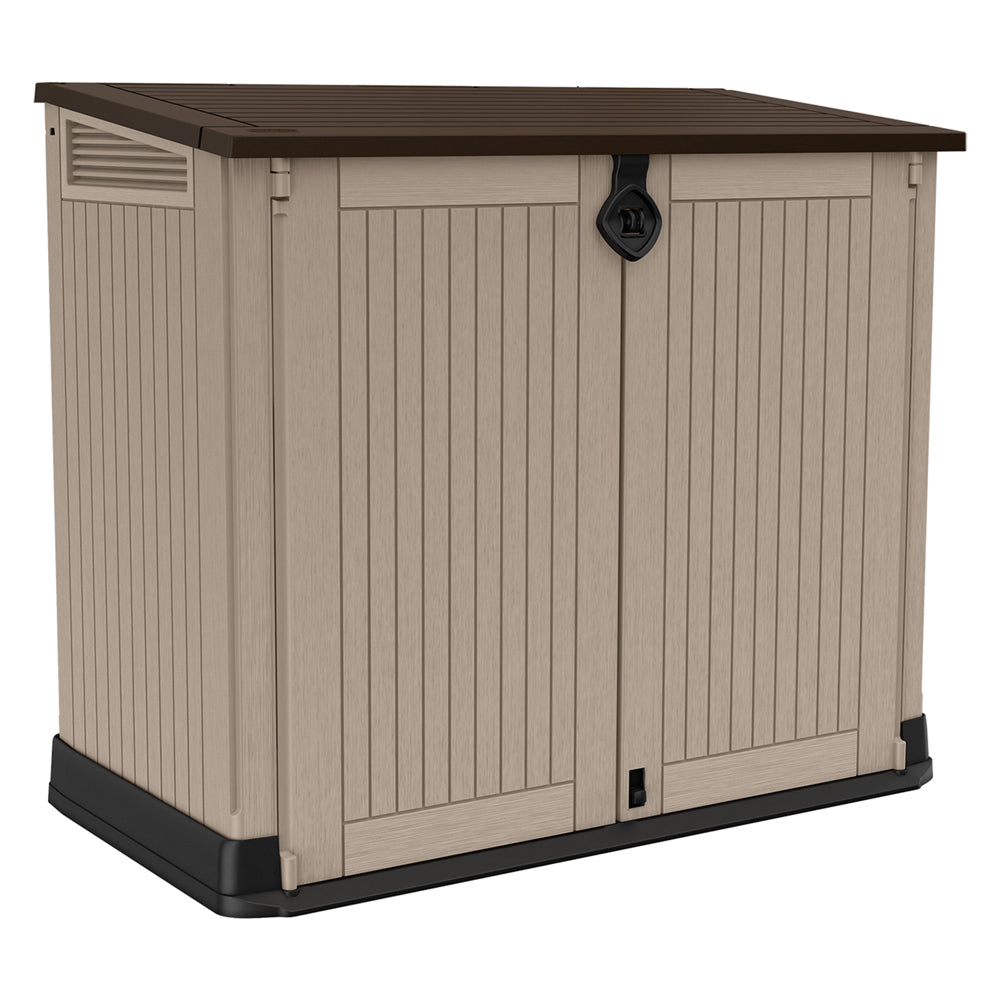 BAULE PORTA ATTREZZI DA ESTERNO 'STORE IT OUT MIDI' cm.132 x 71,5 x H.113,5 beige/marr.