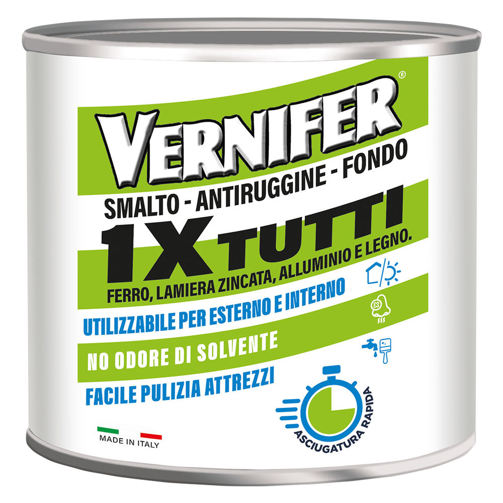 VERNICE ANTIRUGGINE ACRILICA 'VERNIFER 1 X TUTTI' Ml. 500 - nero brillante (4602)