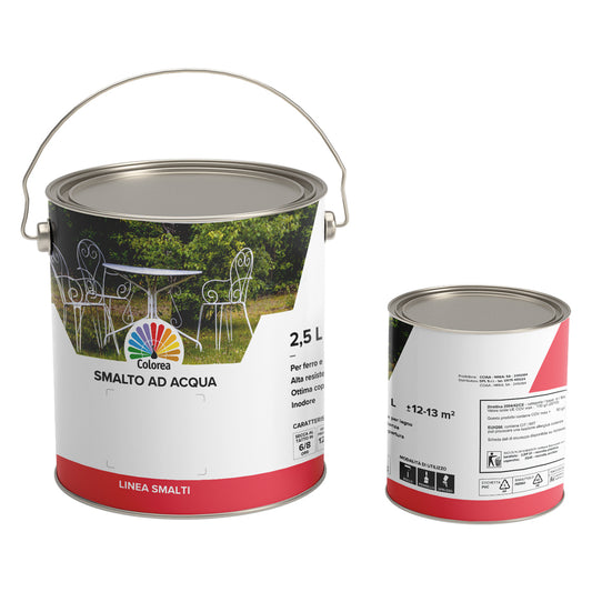 SMALTO ALL'ACQUA 'COLOREA' Lt. 2,5 bianco satinato