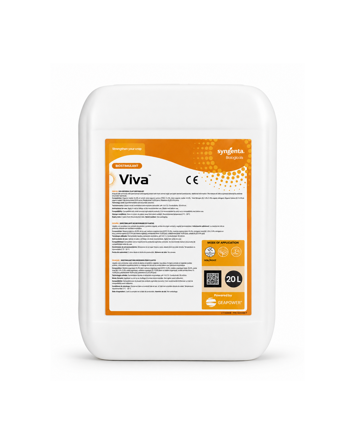 Concime Syngenta 20 Lt Biostimolante VIVA liquido per fertirrigazione