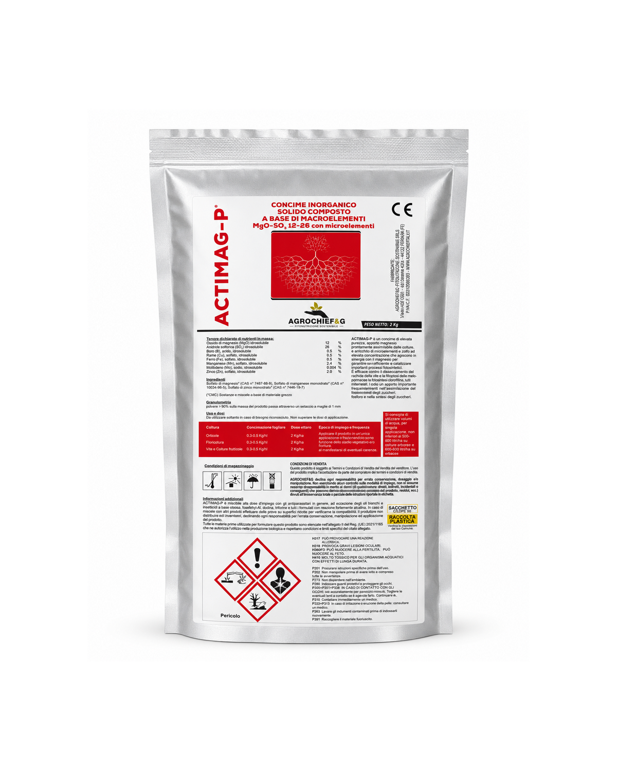 Concime inorganico 2 Kg Agrochief Actimag-P MgO-SO3 12-26