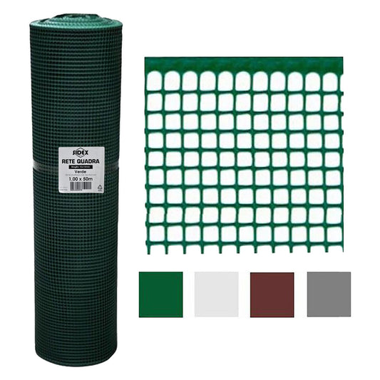 RETE DI PROTEZIONE PER BALCONI 'QUADRANET' mt. 1 x 50 - (maglia 10 x 10 mm) colore bianco