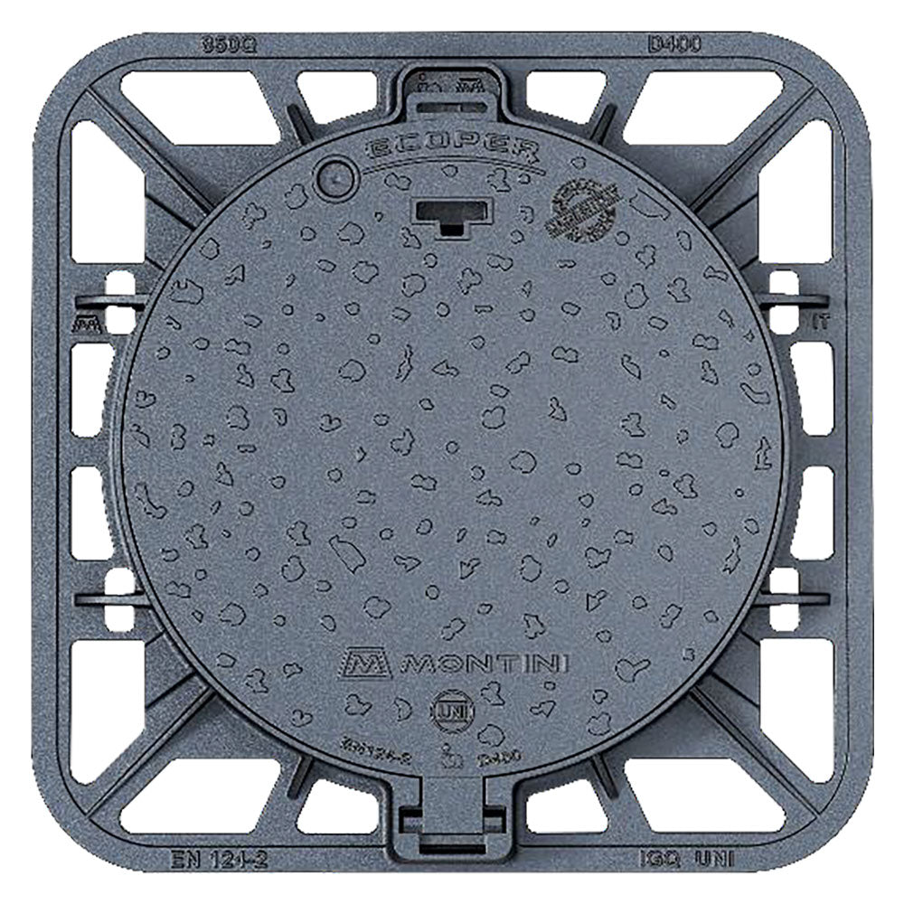 CHIUSINO IN GHISA CLASSE D400 ECOPER Q - 85 x 85 - botola 65 cm / Kg 60,5
