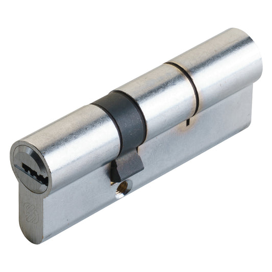 CILINDRO PROFILATO DOPPIO SERIE 'K2' mm 30+10+35 = 75 (35+40) cromo satinato
