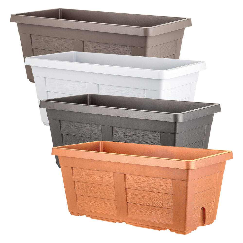 FIORIERA RETTANGOLARE cm  80 x 40 x 34 - cotto chiaro (senza sottovaso)