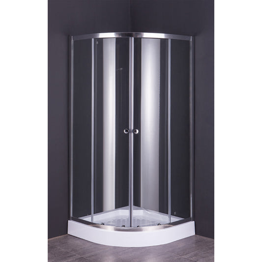 BOX DOCCIA CRISTALLO SEMICIRCOLARE DUE PORTE 'RUBINO' cm 80 x 80 - H 185