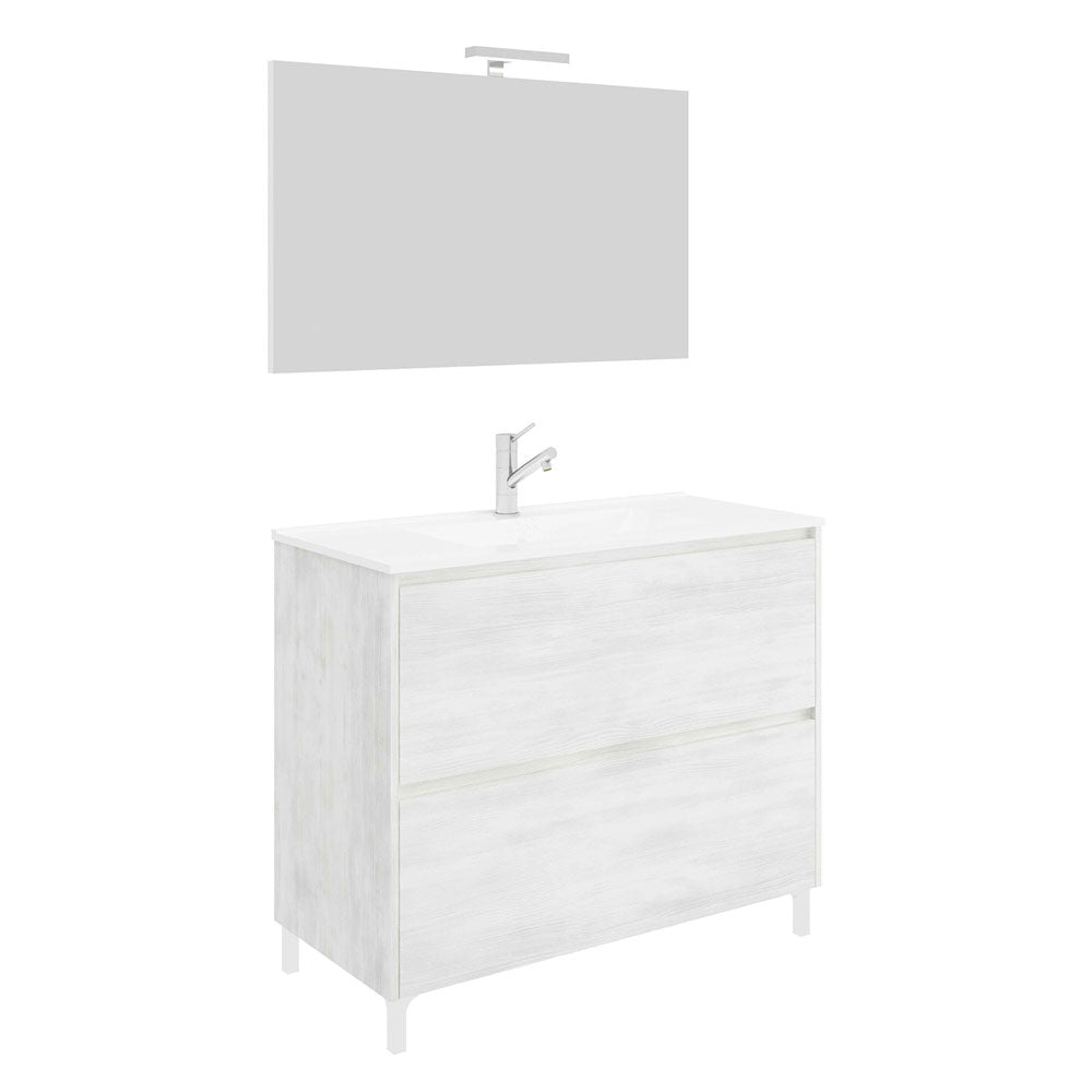 MOBILE BAGNO 'LISBONA' base cm 80 x 47 x h.85 - colore rovere grigio