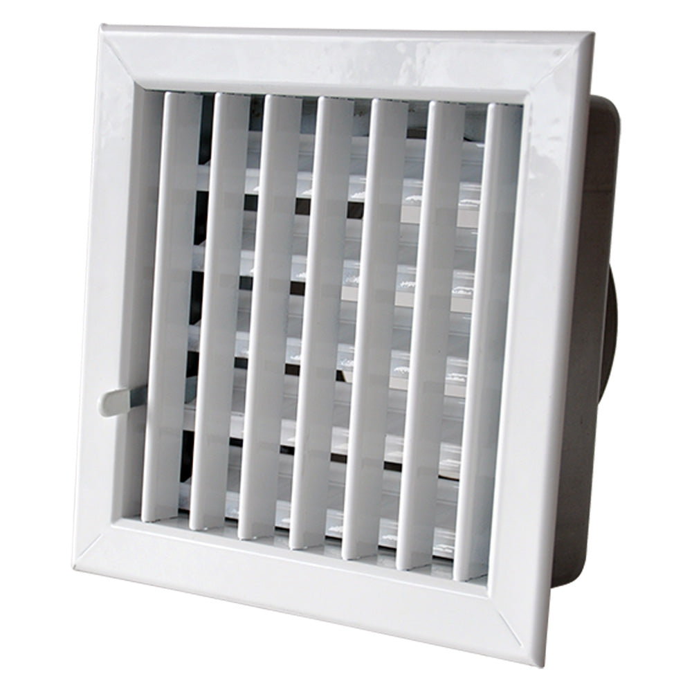 GRIGLIA AERAZIONE AD INCASSO PER CAMINI cm 14 x 13 foro 11,1 x  11,1 - Ø 8