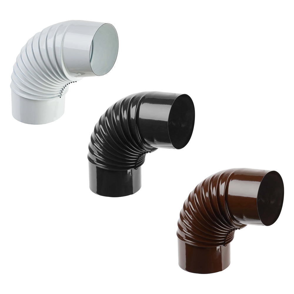GOMITO SMALTATO PER STUFE ø 15 - 90° colore bianco
