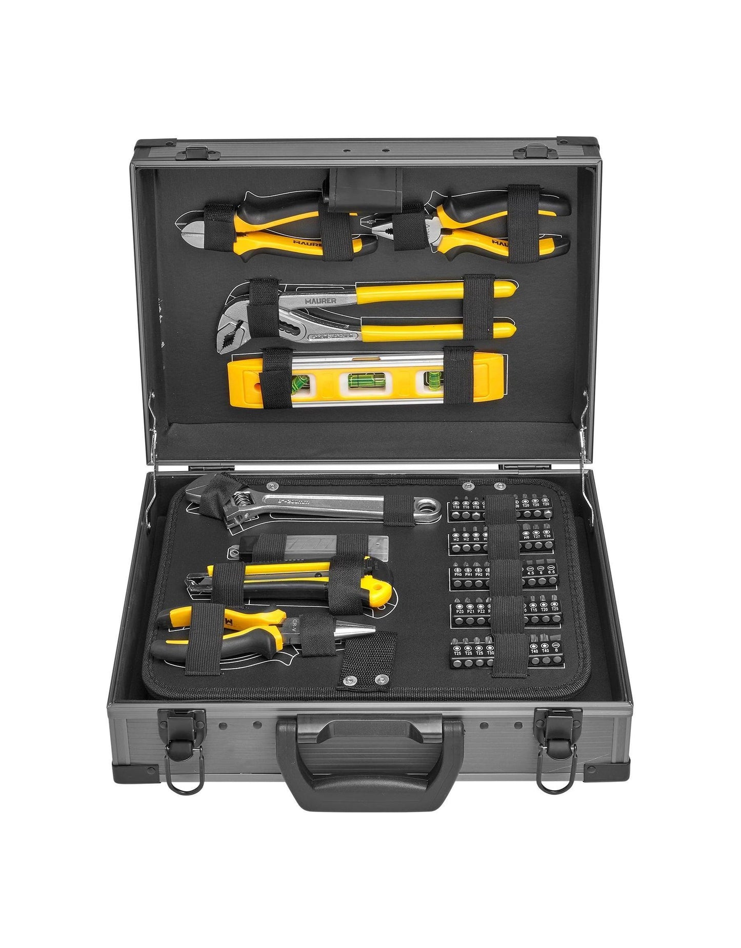 SET CHIAVI A BUSSOLA E BITS MAURER 114 PEZZI - Attacco 1/4" e 1/2" in Acciaio Cr-V