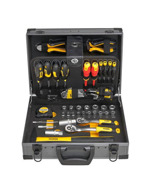 SET CHIAVI A BUSSOLA E BITS MAURER 114 PEZZI - Attacco 1/4" e 1/2" in Acciaio Cr-V