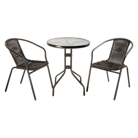 SET GIARDINO IN POLYRATTAN 'ACHILLE' colore antracite