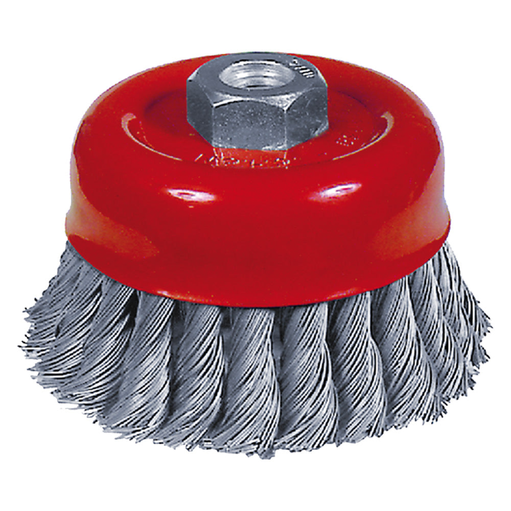 SPAZZOLA A TAZZA PER SMERIGLIATRICE filo 0,50 mm - Ø 100 mm