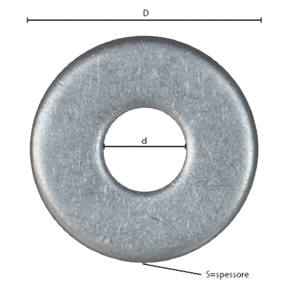 RONDELLA GREMBIALINA INOX A2 M 17- 3,0 x 50 x  17 mm