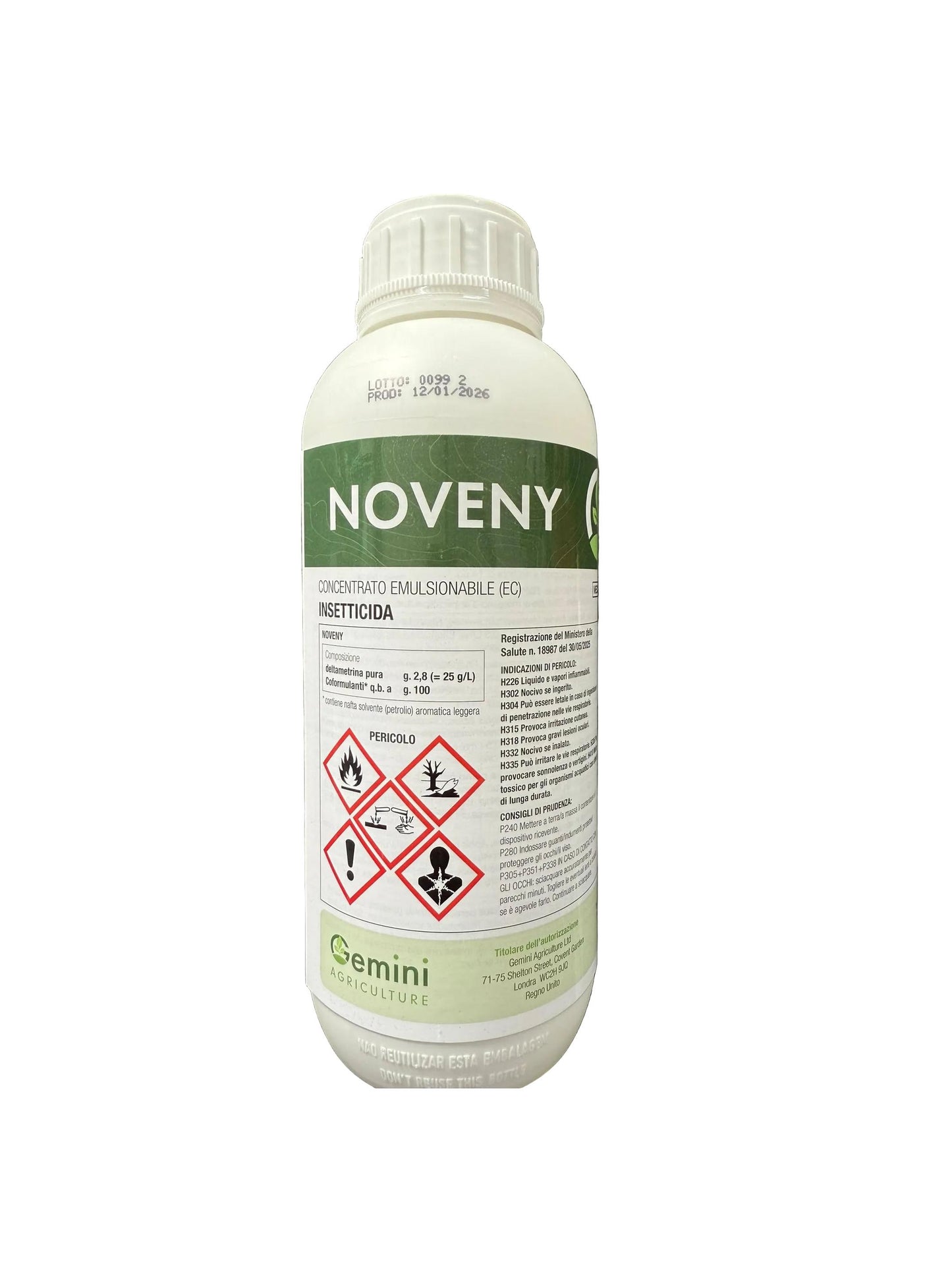Noveny Insetticida Concentrato Emulsionabile a base di Deltametrina 2,8g Gemini Agriculture